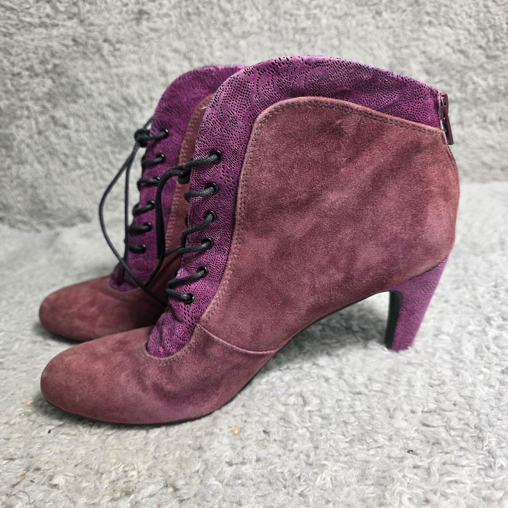 Poetic‎ License Purple Suede Ankle Boots Victorian Gothic Booties Women EUR 39.5